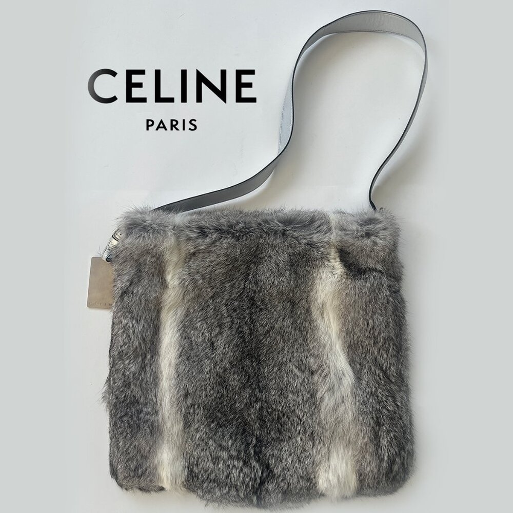 Rare Céline Rabbit Fur Shoulder Bag with tag